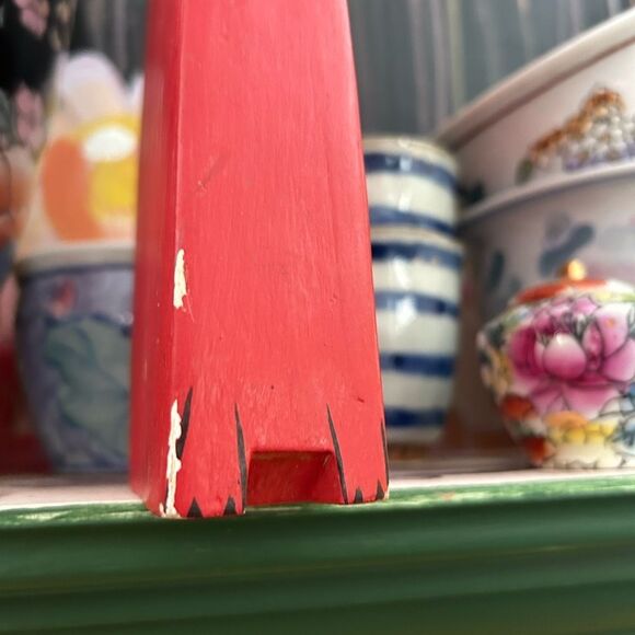 Vintage Red and Green Cat Decor Accent with Mystical Eyes - Picture 8 of 12